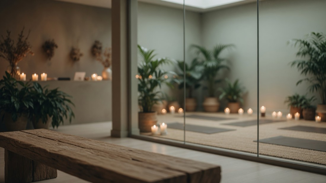 Yoga- og spastudio med rolig bakgrunnsmusikk fra Soneli